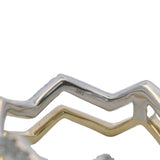 S. Kashi Solid Two-Tone 14kt Gold and 0.33ctw Diamond Zig-Zag Fashion Ring Size 6.5