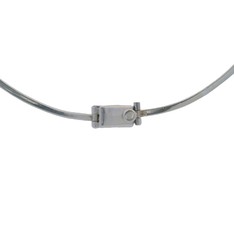 Vintage Taxco Mexico Unique Scroll Pattern Collar Necklace with Crushed Turquoise Inlay 16"