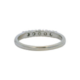 Solid 14kt White Gold and Diamond 5-Stone Wedding Stackable Band Ring Size 8.5