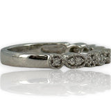 Zoara Platinum and Diamond Milgrain Round and Marquise Shapes Wedding Band