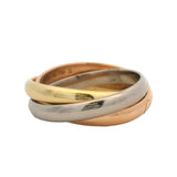 Cartier Solid 18kt Tri-Tone Gold Trinity 3-Band Ring Small Model Size 8 57