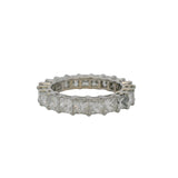 Rayalty Jewelry Solid 18kt White Gold and 3.99ctw Princess Cut Diamond 4.11mm Eternity Band Ring Size 6.75