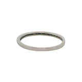 Solid 10kt White Gold and Small Diamonds Stackable Wedding Band Ring Size 9