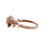 Enchanted Disney Solid 10k Rose Gold Belle Diamond Rose Ring Size 7.5