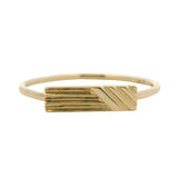 Bony Levy Solid 14kt Yellow Gold Dainty Rectangle Lines Statement Ring Size 8