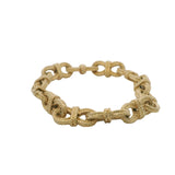 Vintage Peter Lindeman Solid 14kt Yellow Gold Braid Textured Infinity Link 7.5" Bracelet