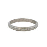 Antique 1927 Solid Platinum Etched Beveled Edge Wedding Stackable Band Size 7.5