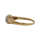 Antique 1930s 14kt White and Yellow Gold Art Deco Solitaire Diamond Ring Size 7