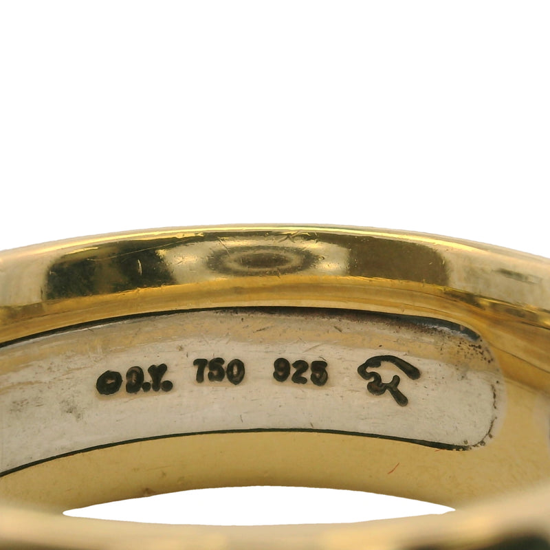 David Yurman Solid 18kt Yellow Gold and 925 Sterling Silver 9.3mm Cable Band Ring Size 11