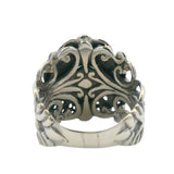 Sarda 925 Sterling Silver Mystic Topaz Spiral Openwork Statement Ring Size 9.5