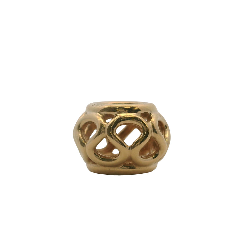 Charm separador entrelazado Pandora de oro amarillo macizo de 14 kt (2 unidades)
