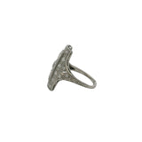 Antique Edwardian 1900-1915 Large Solid Platinum and Over 2.48ctw Diamonds Geometric Dinner Ring