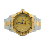 Vintage Tag Heuer Professional WK1121-0 38mm Gold Dial Steel Swiss Quartz Watch