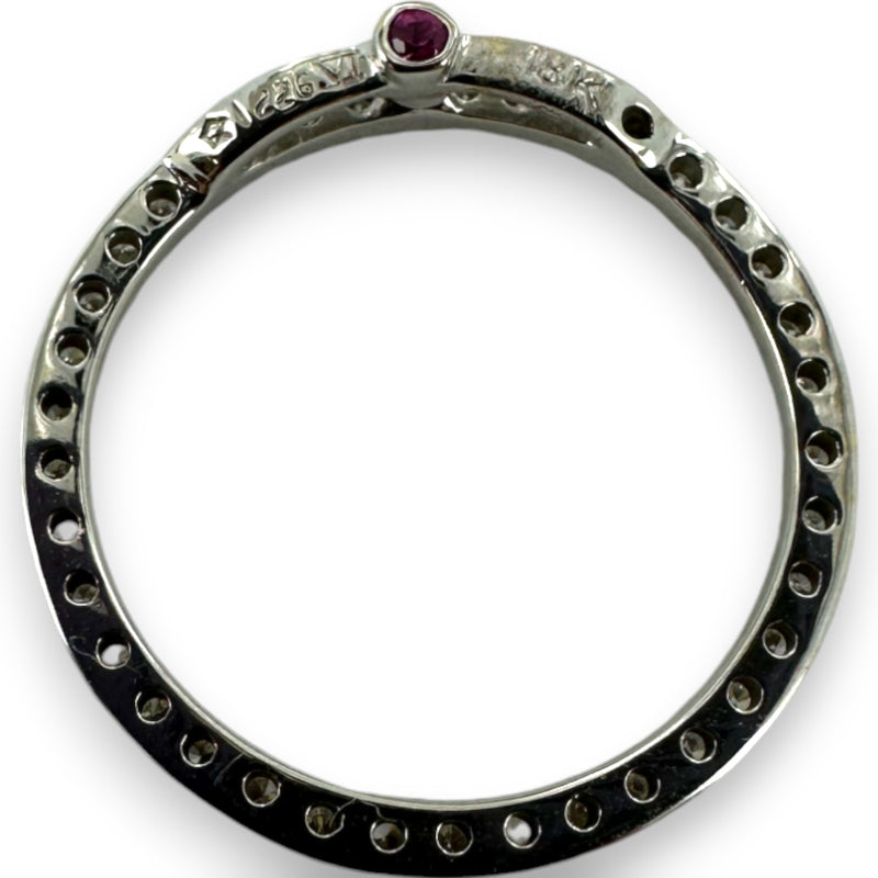 Roberto Coin Solid 18kt White Gold Tiny Treasures Collection Large Diamond Circle Necklace Pendant