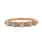 Solid 18kt Rose Gold and Diamond Half-Eternity Intricate Design Wedding Band Ring Size 6.5