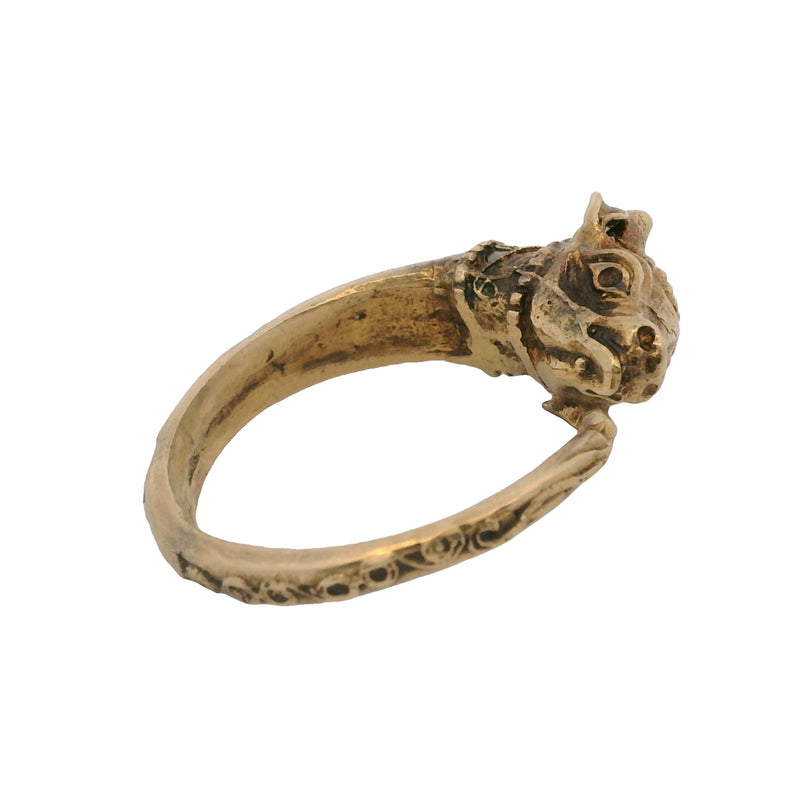 Vintage Solid 10kt Yellow Gold Detailed Intricate 9.5g 3D Bull Cow Ring Size 10