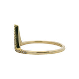 Solid 14kt Yellow Gold and 0.10ctw Diamond V Shaped Arrow Ring Size 7