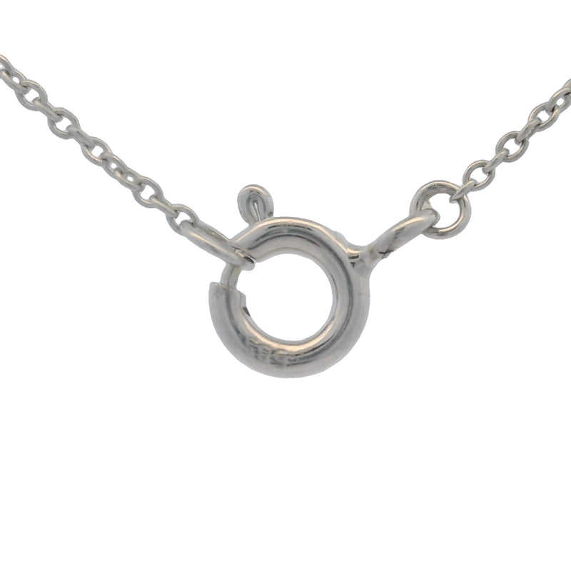 Blue Nile 14kt White Gold Mini Diamond Heart Station Pendant 16" Necklace