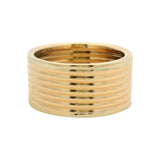 Solid 14k Yellow Gold Spiral Coil 10mm Band Ring Size 7