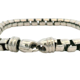 Retired David Yurman Solid 925 Sterling Silver Box Chain 9" 7mm Bracelet
