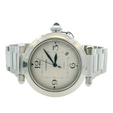 Cartier Pasha 4266 41mm Silver Dial Stainless Steel & Leather Watch Box & Papers