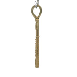 Solid 14kt 585 Yellow Gold 1.2" Long Handmade Flute Music Pendant