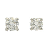 Tiffany & Co Solid 950 Platinum Solitaire 0.31ctw Diamond Stud Earrings