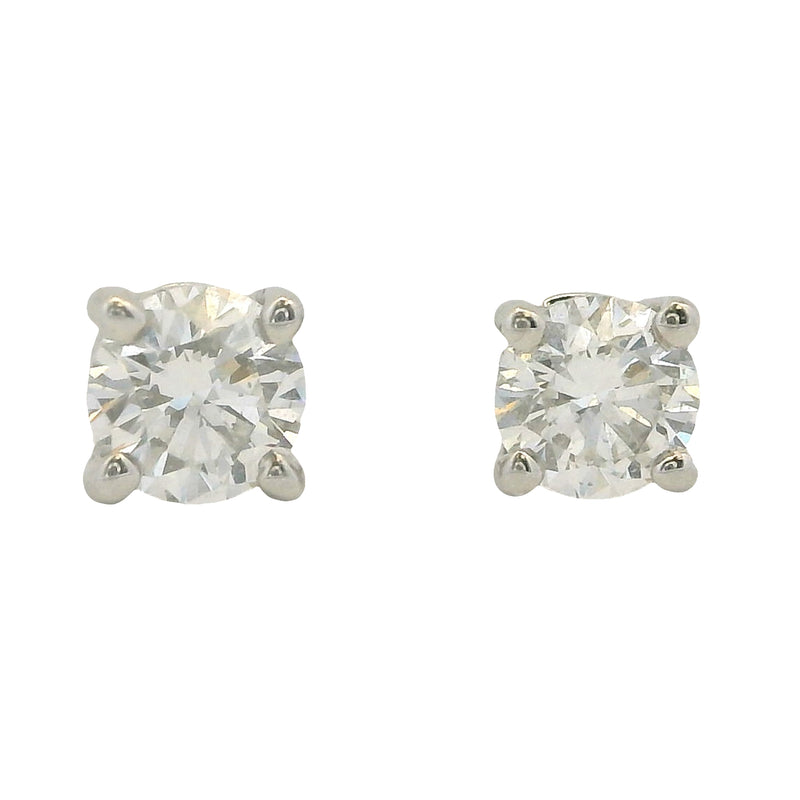 Tiffany & Co Solid 950 Platinum Solitaire 0.31ctw Diamond Stud Earrings