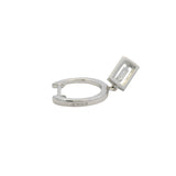 Solid 18kt White Gold and Diamond Drop/Dangle Halo Huggie Earrings