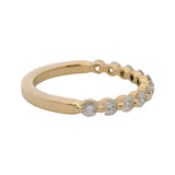 Solid 18kt Yellow Gold and 2-Prong Set 0.44ctw Diamond Half-Eternity Wedding Band Ring Size 5