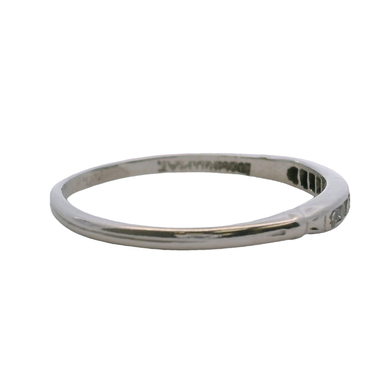 Antique 1933 Platinum and Channel Set Diamond Stackable Wedding Band Ring Size 8.75