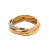 Cartier Solid 18kt Tri-Tone Gold Trinity 3-Band Ring Small Model Size 8 57