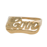 Vintage Solid 14kt Yellow Gold 9mm "Love" Word Ring Size 9.5