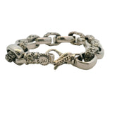Jai by John Hardy 924 Sterling Silver Forget Me Not Wide Link Chain Bracelet 8.5"