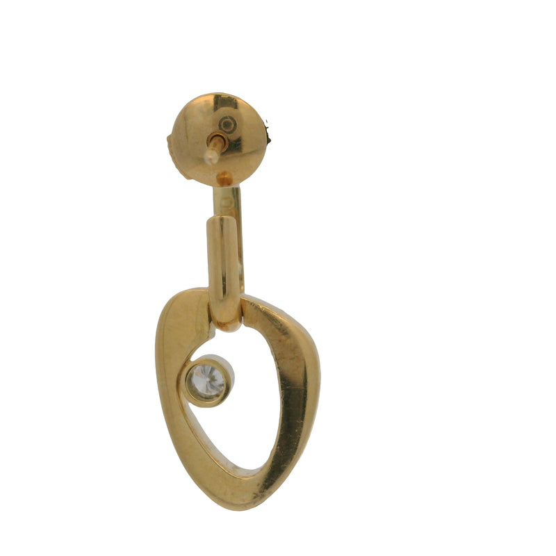 Georg Jensen Rare Solid 18kt Yellow Gold Modern Single Dangle Earring with Diamond