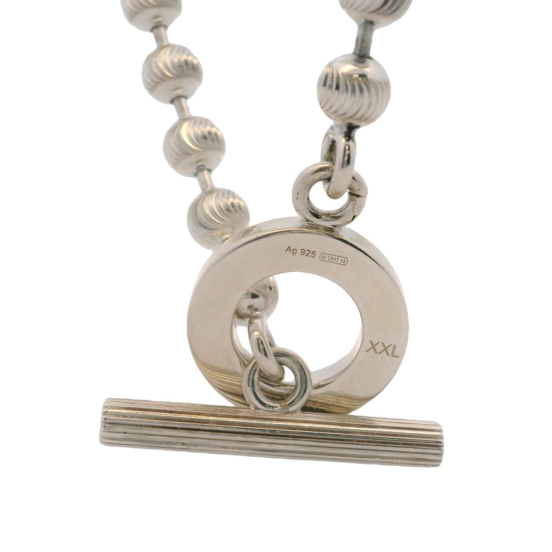 GUCCI 925 Sterling Silver Boule Chain 17" Necklace XXL with Toggle Clasp Made In Italy
