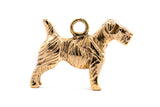 Vintage Solid Gold 14k 585 Dog Terrier 3D Charm Pendant