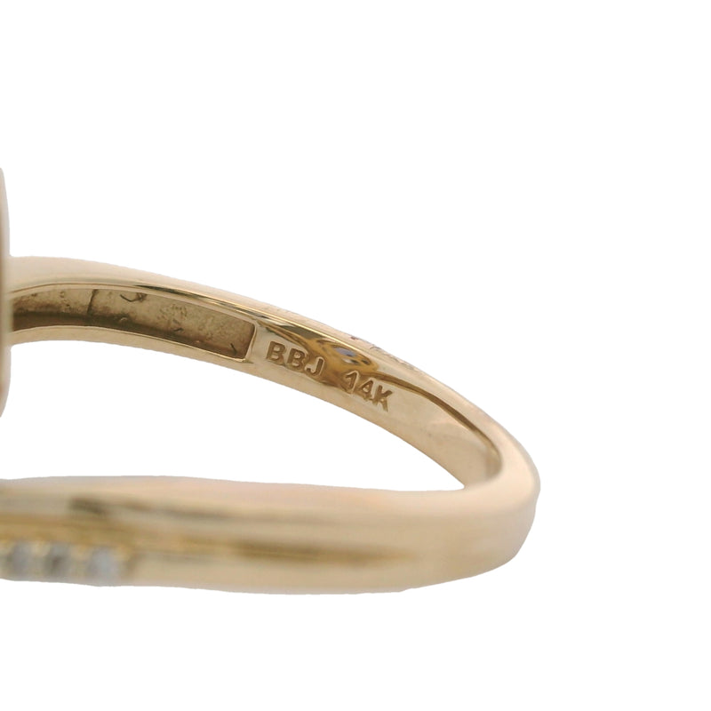 Solid 14kt Yellow Gold and Pear-Cut Tanzanite Chevron Solitaire Ring with Diamond Halo Size 8
