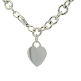 Retired Tiffany & Co 925 Sterling Silver Heart Tag Cable Chain Bracelet 7.5"