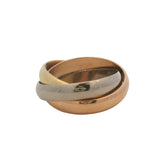 Cartier Solid 18kt Tri-Tone White Yellow Rose Gold Trinity Ring Size 4.5