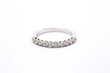 Shared Prong Tension Set 18k 750 White Gold Diamond Wedding Band Ring Size 6.5