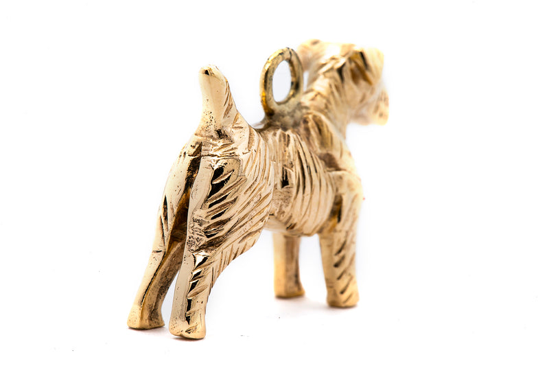 Vintage Solid Gold 14k 585 Dog Terrier 3D Charm Pendant