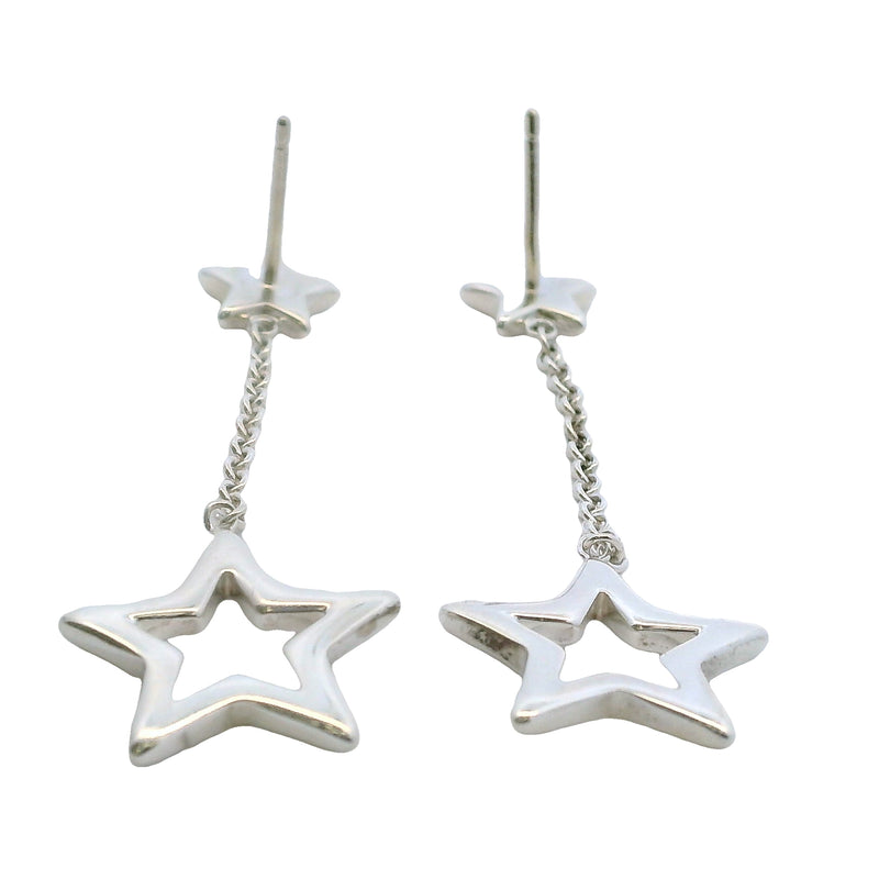 Tiffany & Co Retired 925 Sterling Silver Star Drop/Dangle Lariat Earrings