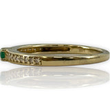 Colombian Emeralds International 14kt Yellow Gold Emerald Solitaire Ring with Diamond Band Size 7
