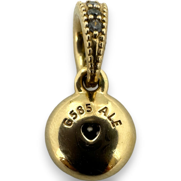 Pandora Retired 14kt Yellow Gold Dazzling Droplet Cluster Cubic Zirconia Drop Dangle Pendant G585 ALE