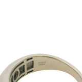 The Leo Retired Men's Solid 14kt White Gold and Diamond Geometric 3-Stone Band Ring Size 10.5
