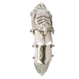 Solid 925 Sterling Silver Gothic Knight Armor Full Finger Articulated Claw Ring Size 10