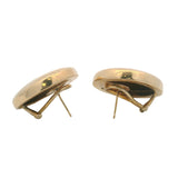 Vintage Solid 14kt Yellow Gold 25mm Wide Button Omega Back 12.6g Earrings