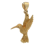 Solid 14kt Yellow Gold Hummingbird Bahamas Dangle Charm Pendant