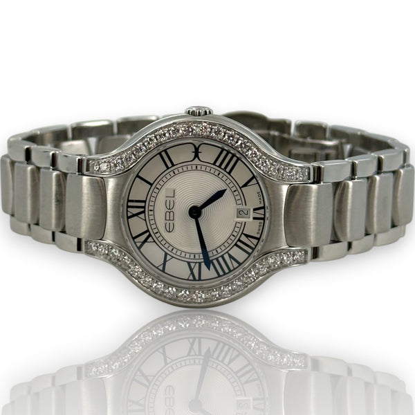 Ebel Beluga 9258N2s Diamond 30mm Silver Dial Stainless Steel Watch
